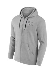 Fanatics Small Grey Derby County Essentials Crest Full Zip Hoodie - Image 2 of 3