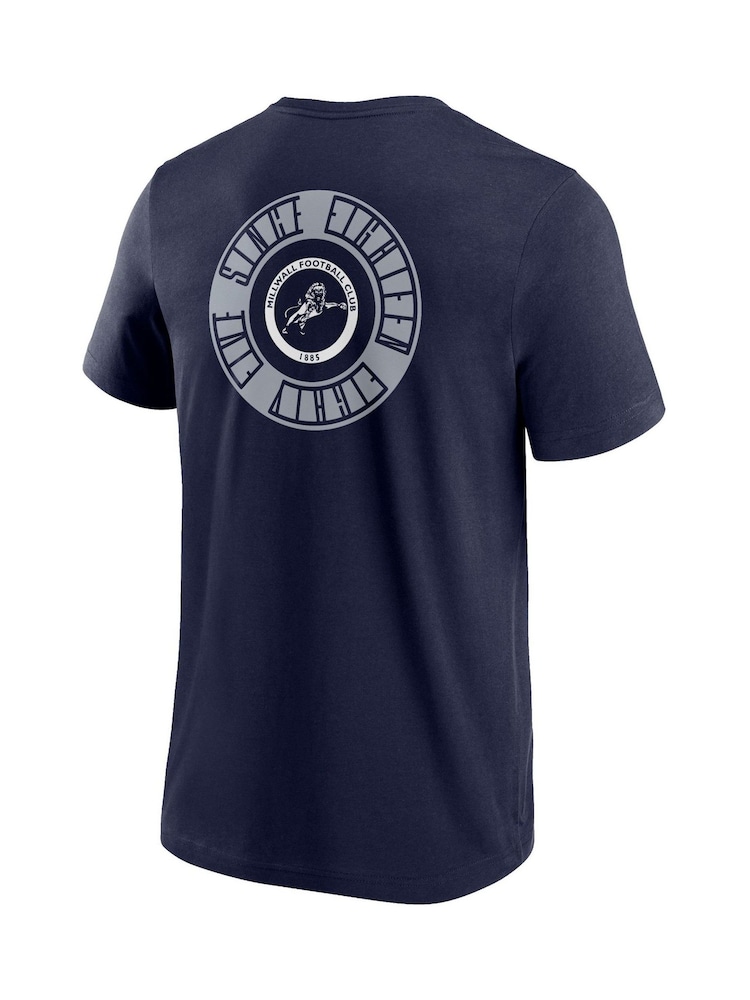 Fanatics Blue Millwall Revolve Front & Back Graphic 100% Cotton T-Shirt - Image 3 of 3
