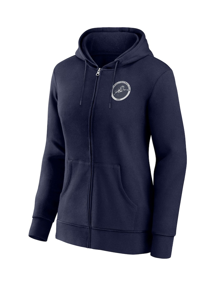 Fanatics Small Blue Millwall Essentials Crest Full Zip Hoodie - Image 2 of 3 Fanatics Small Blue Millwall Essentials Crest Full Zip Hoodie - Image 2 of 3