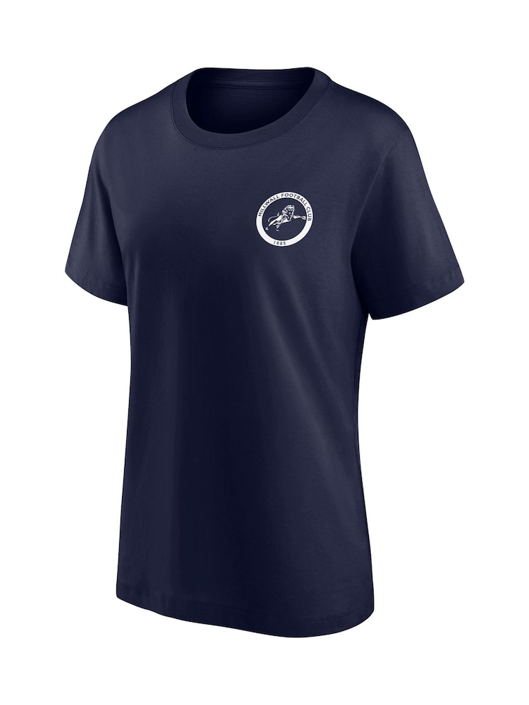 Fanatics Womens Blue 100% Cotton Millwall Revolve Front & Back Graphic T-Shirt - Image 2 of 3