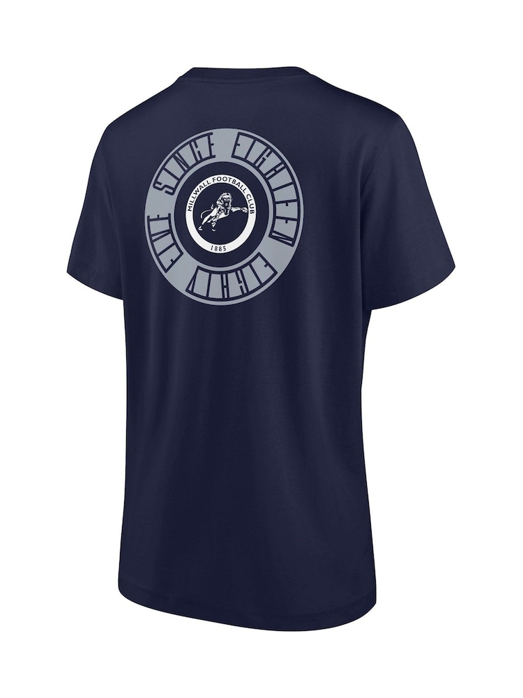 Fanatics Womens Blue 100% Cotton Millwall Revolve Front & Back Graphic T-Shirt - Image 3 of 3
