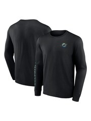 Fanatics 100% Cotton NFL Miami Dolphins Gradient Long Sleeve Crew Black T-Shirt - Image 1 of 3