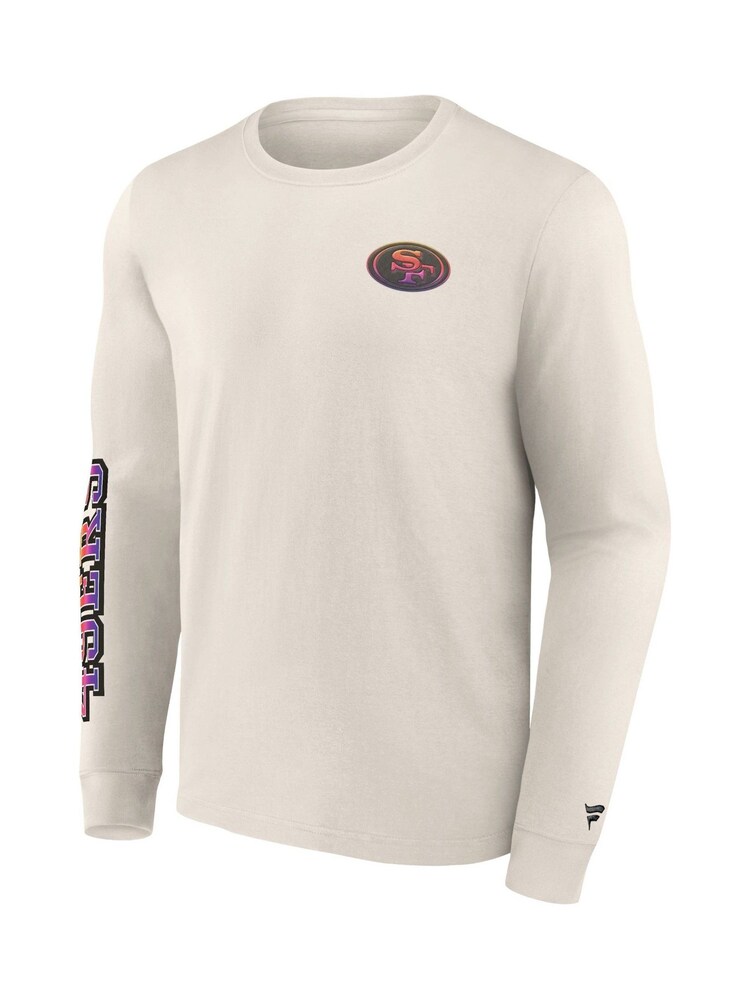 Fanatics 100% Cotton NFL San Francisco 49ers Gradient Long Sleeve Crew White T-Shirt - Image 2 of 3