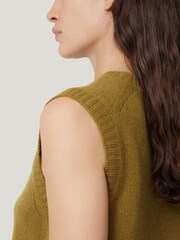 Jigsaw Green Cashmere Crew Neck Tank - Image 4 of 6
