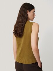 Jigsaw Green Cashmere Crew Neck Tank - Image 5 of 6