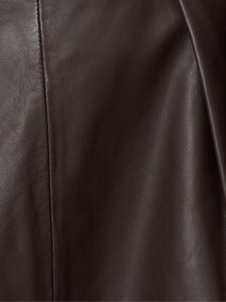 Jigsaw Brown Leather Pleat Midi Skirt - Image 7 of 7 Jigsaw Brown Leather Pleat Midi Skirt - Image 7 of 7