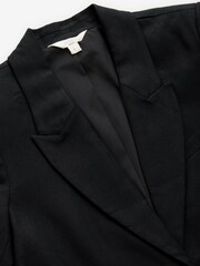Zwart - Single Breasted Tailored Blazer With Linen - Image 8 of 9