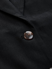 Zwart - Single Breasted Tailored Blazer With Linen - Image 9 of 9
