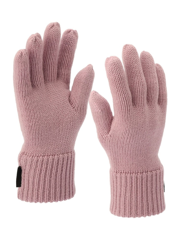 COACH Woven Patch Knit Black Gloves - Image 2 of 4 COACH Woven Patch Knit Black Gloves - Image 2 of 4