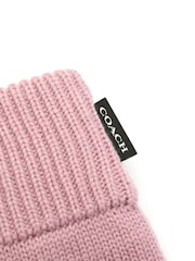 COACH Woven Patch Knit Black Gloves - Image 4 of 4