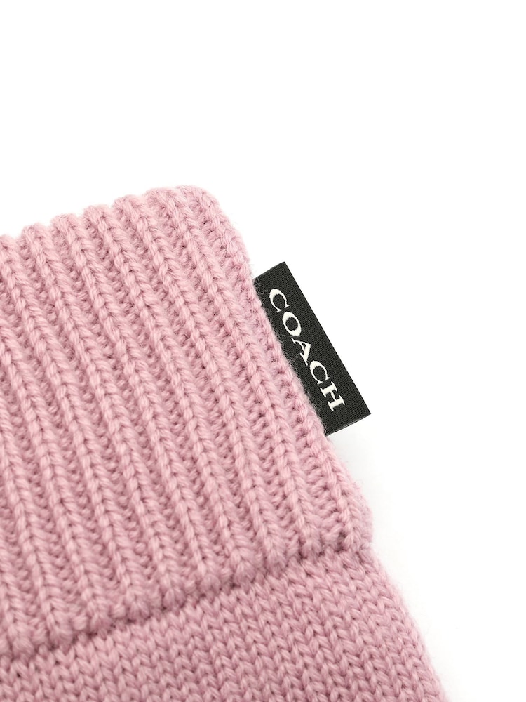 COACH Woven Patch Knit Black Gloves - Image 4 of 4