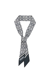 COACH Blue Vintage Signature C Printed Silk Skinny Scarf - Image 1 of 4