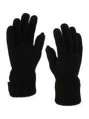 COACH Woven Patch Knit Black Gloves - Image 2 of 4