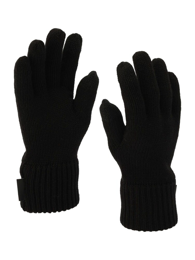COACH Woven Patch Knit Black Gloves - Image 2 of 4 COACH Woven Patch Knit Black Gloves - Image 2 of 4