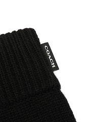 COACH Woven Patch Knit Black Gloves - Image 4 of 4