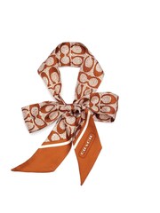 Oransje - COACH Vintage Signature C Printed Silk Skinny Skjerf - Bilde 2 av 4