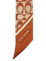 Oransje - COACH Vintage Signature C Printed Silk Skinny Skjerf - Bilde 4 av 4