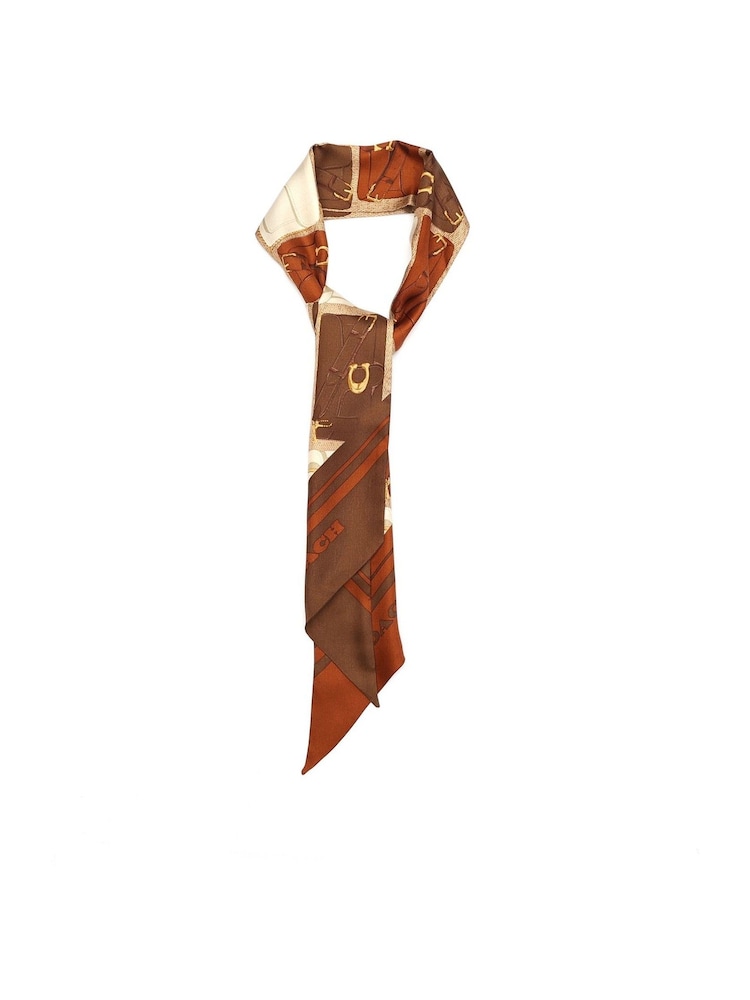 COACH Orange Tabby Printed Skinny Scarf - Image 2 of 5