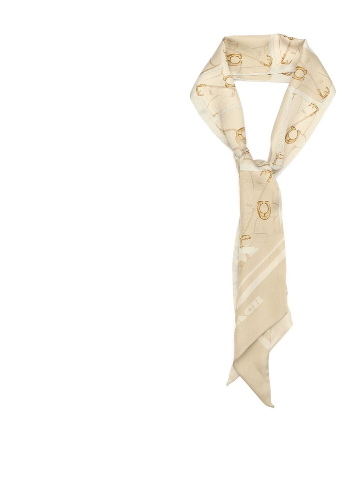 COACH Orange Tabby Printed Skinny Scarf - Image 2 of 5