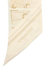 COACH Orange Tabby Printed Skinny Scarf - Image 5 of 5