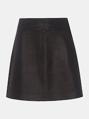 Whistles Black Petite Leather A Line Skirt - Image 5 of 5