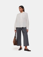 Whistles Grey Petite Camilla Wide Leg Trousers - Image 1 of 5