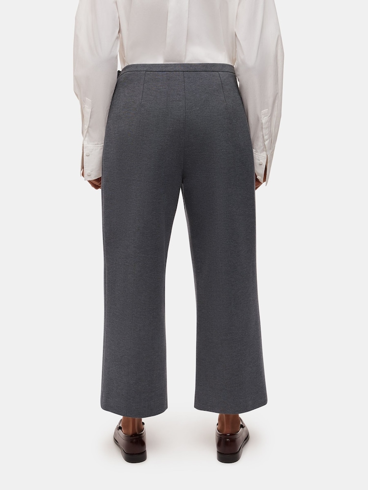 Whistles Grey Petite Camilla Wide Leg Trousers - Image 2 of 5