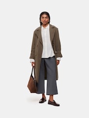 Whistles Grey Petite Camilla Wide Leg Trousers - Image 3 of 5