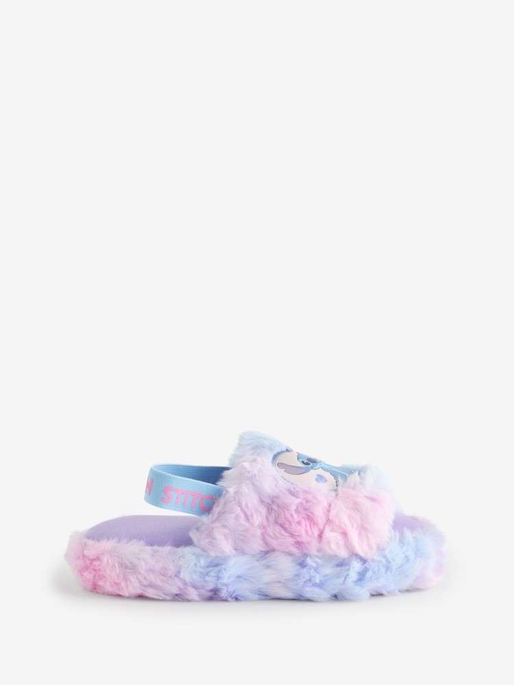 Vanilla Underground Purple Disney Stitch Girls Fluffy Slipper Sliders - Image 1 of 7