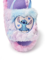 Vanilla Underground Purple Disney Stitch Girls Fluffy Slipper Sliders - Image 6 of 7
