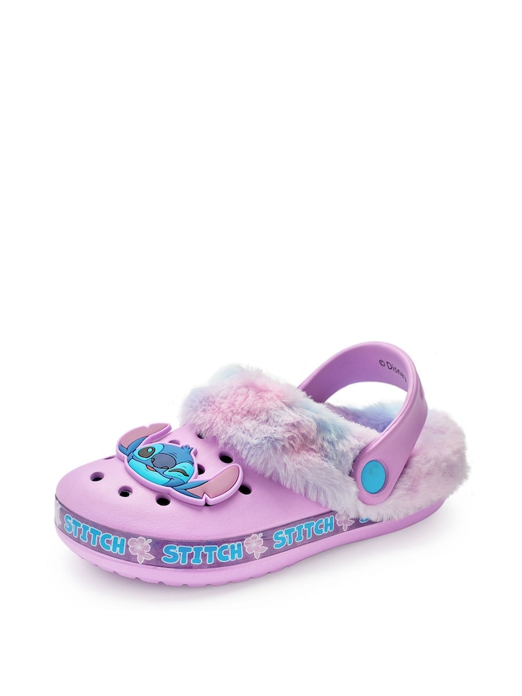 Vanilla Underground Purple Disney Stitch Girls Faux Fur Lined Clogs - Image 2 of 6