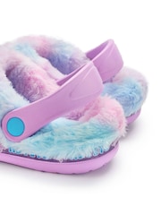 Vanilla Underground Purple Disney Stitch Girls Faux Fur Lined Clogs - Image 4 of 6