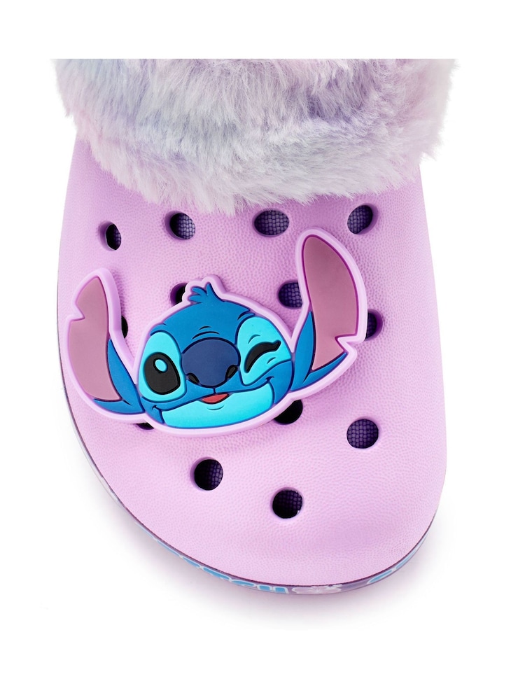 Vanilla Underground Purple Disney Stitch Girls Faux Fur Lined Clogs - Image 6 of 6
