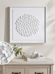 White 3D Acrylic Flowers Framed Wall Art - Image 1 of 6