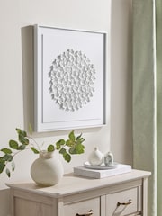 White 3D Acrylic Flowers Framed Wall Art - Image 2 of 6