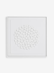 White 3D Acrylic Flowers Framed Wall Art - Image 4 of 6