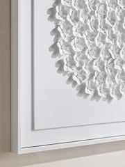 White 3D Acrylic Flowers Framed Wall Art - Image 5 of 6