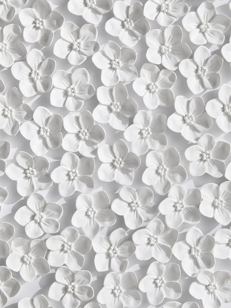White 3D Acrylic Flowers Framed Wall Art - Image 6 of 6