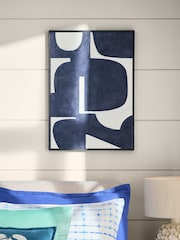 Blue 3D Texture Abstract Framed Wall Art - Image 1 of 5