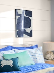 Blue 3D Texture Abstract Framed Wall Art - Image 2 of 5