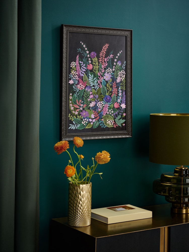 Pink Pretty Floral Print Ornate Framed Wall Art - Image 1 of 5