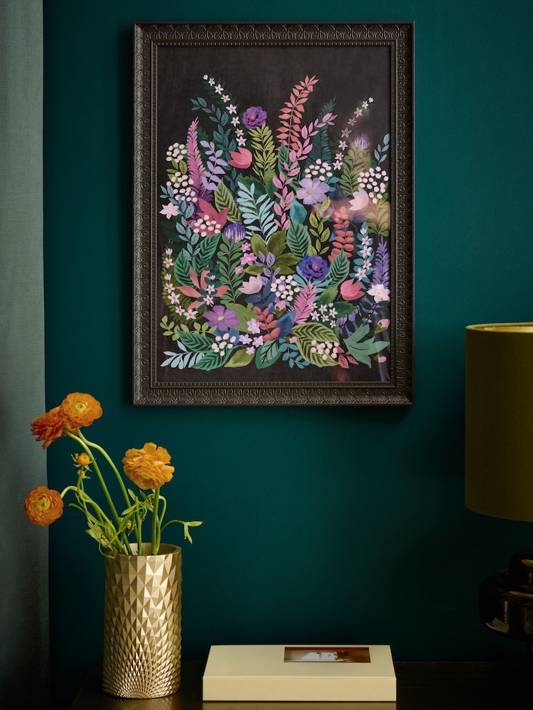 Pink Pretty Floral Print Ornate Framed Wall Art - Image 2 of 5