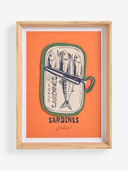 Orange Tinned Sardines Print Framed Wall Art - Image 4 of 5