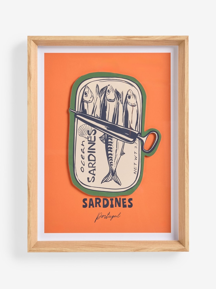 Orange Tinned Sardines Print Framed Wall Art - Image 4 of 5