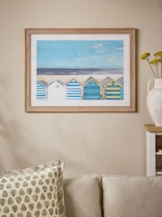 Blue Coastal Houses Framed Wall Art - Image 1 of 6