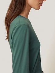 Jigsaw Green Long Sleeve 100% Cotton Top - Image 2 of 6