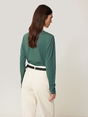 Jigsaw Green Long Sleeve 100% Cotton Top - Image 5 of 6