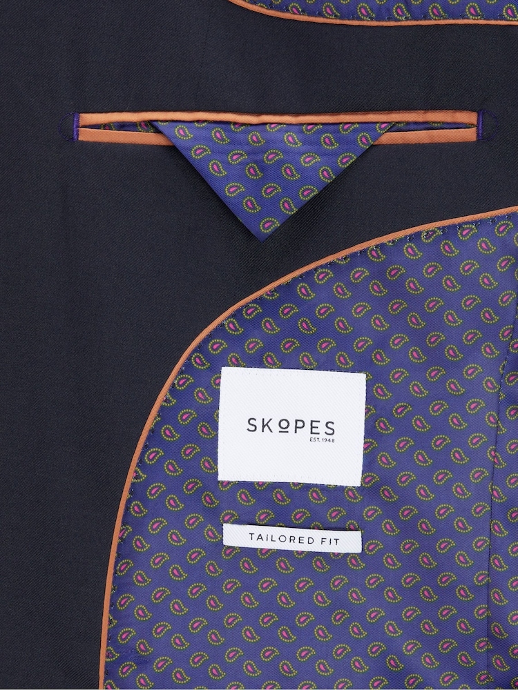 Skopes Blue Tailored Fit Farnham Suit: Jacket - Image 4 of 4