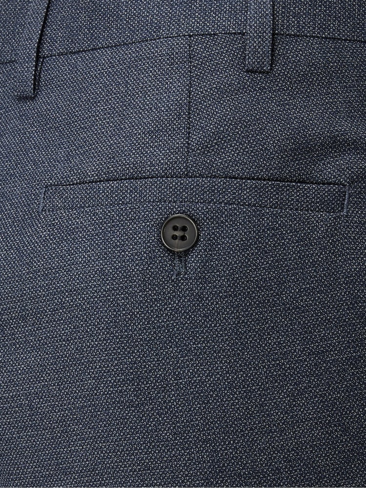 Skopes Blue Tailored Fit Harcourt Tweed Effect Suit Trousers - Image 4 of 4