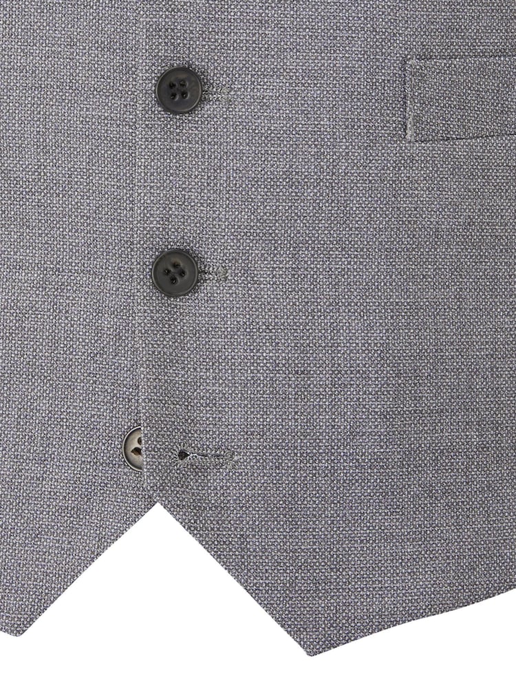 Skopes Light Grey Harcourt Single Breasted Tweed Effect Suit Waistcoat - Image 4 of 4